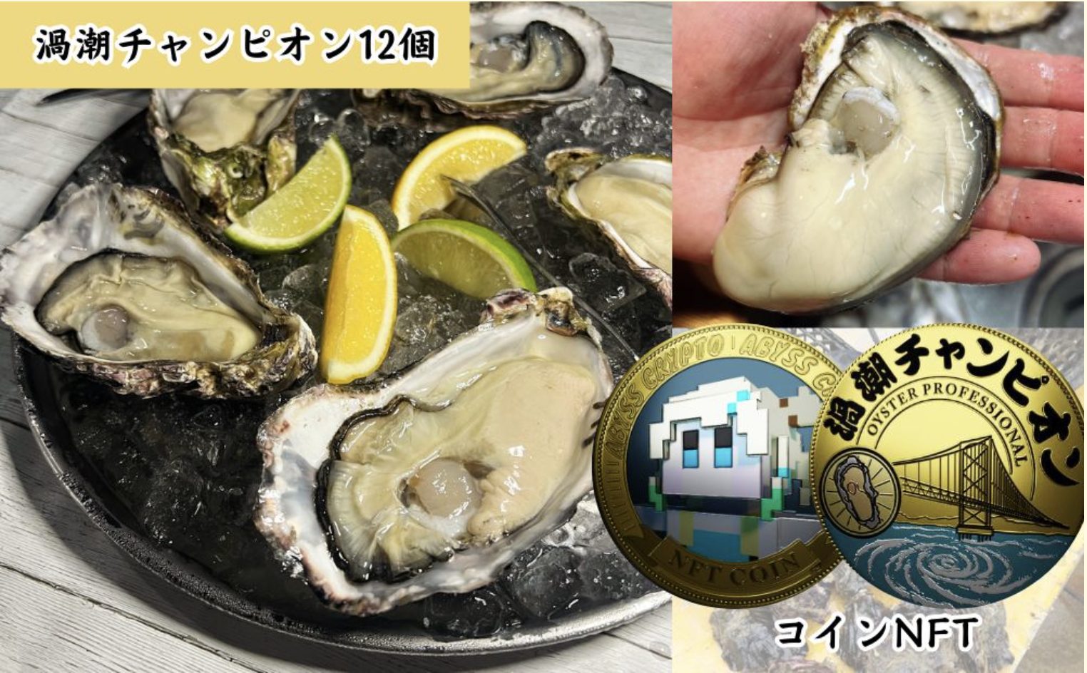 徳島県鳴門市のブランド牡蠣「渦潮チャンピオン」12個とコインNFT